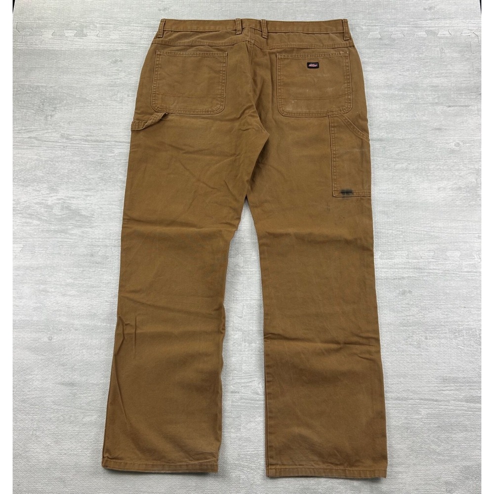 Vintage Dickies Carpenter Pants Size 38x34 Tan Workwear Heavy Canvas